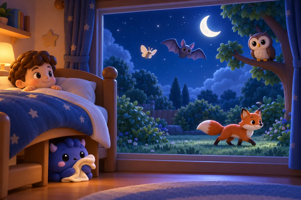 Painted picture for the question Why do some animals come out at night?