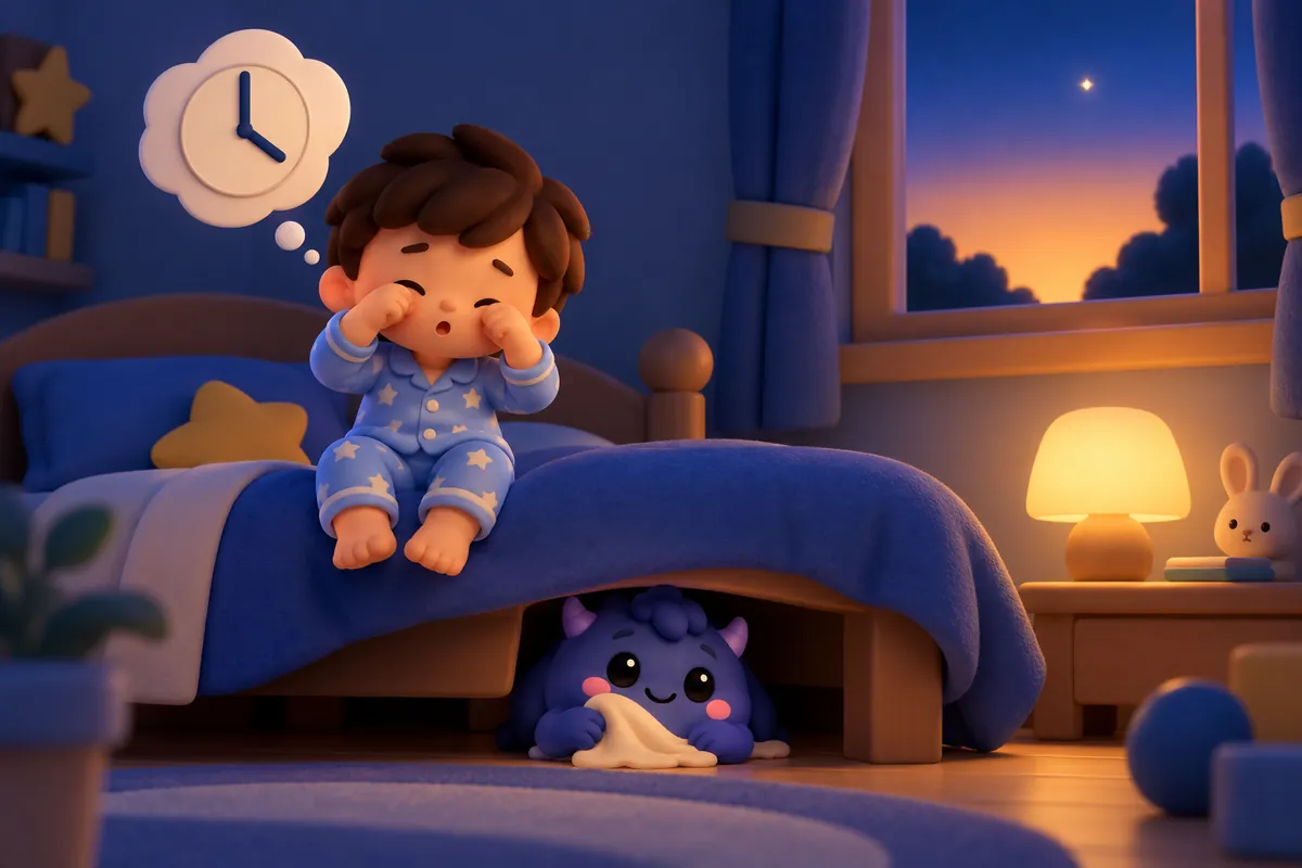 Painted picture for the question Why do I feel sleepy at bedtime?