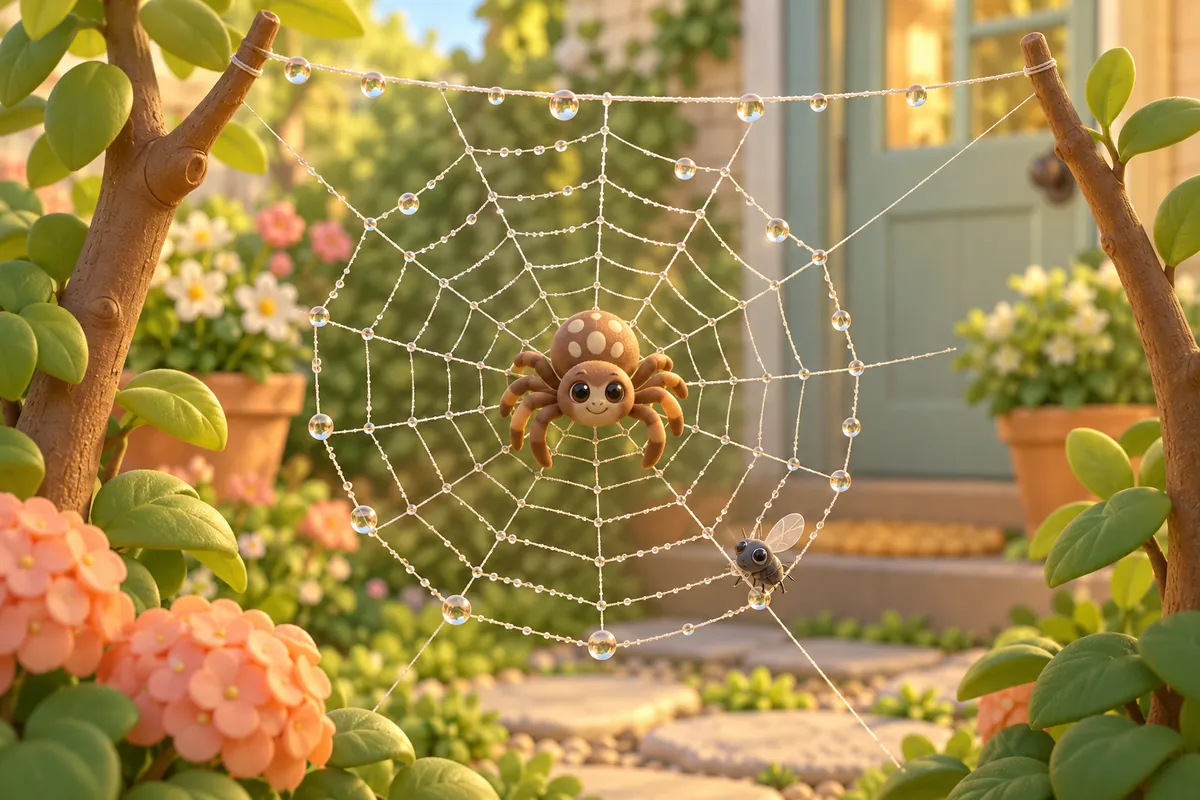 Painted picture for the question How do spiders spin webs?