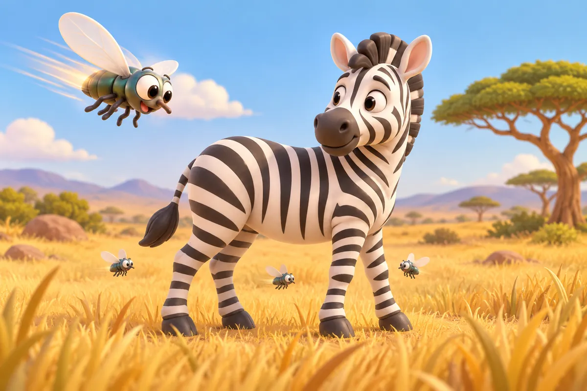 Painted picture for the question Why do zebras have stripes?