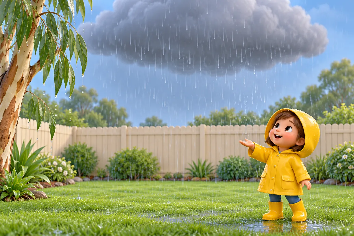 Painted picture for the question Where does rain come from?