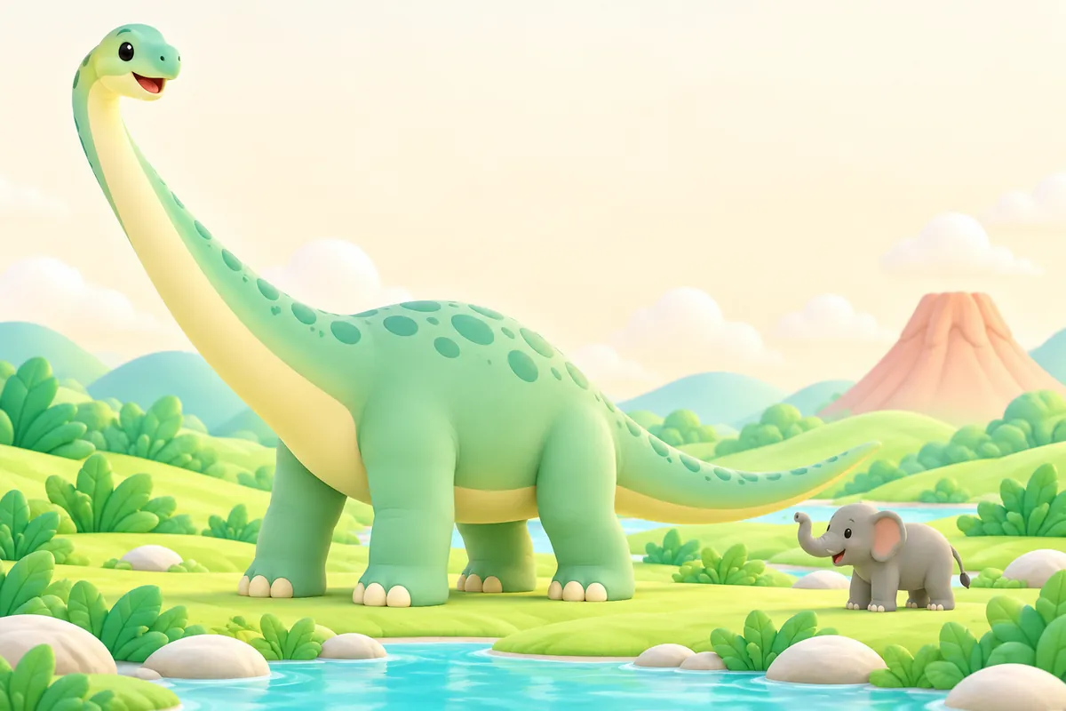 Painted picture for the question How big were the biggest dinosaurs?