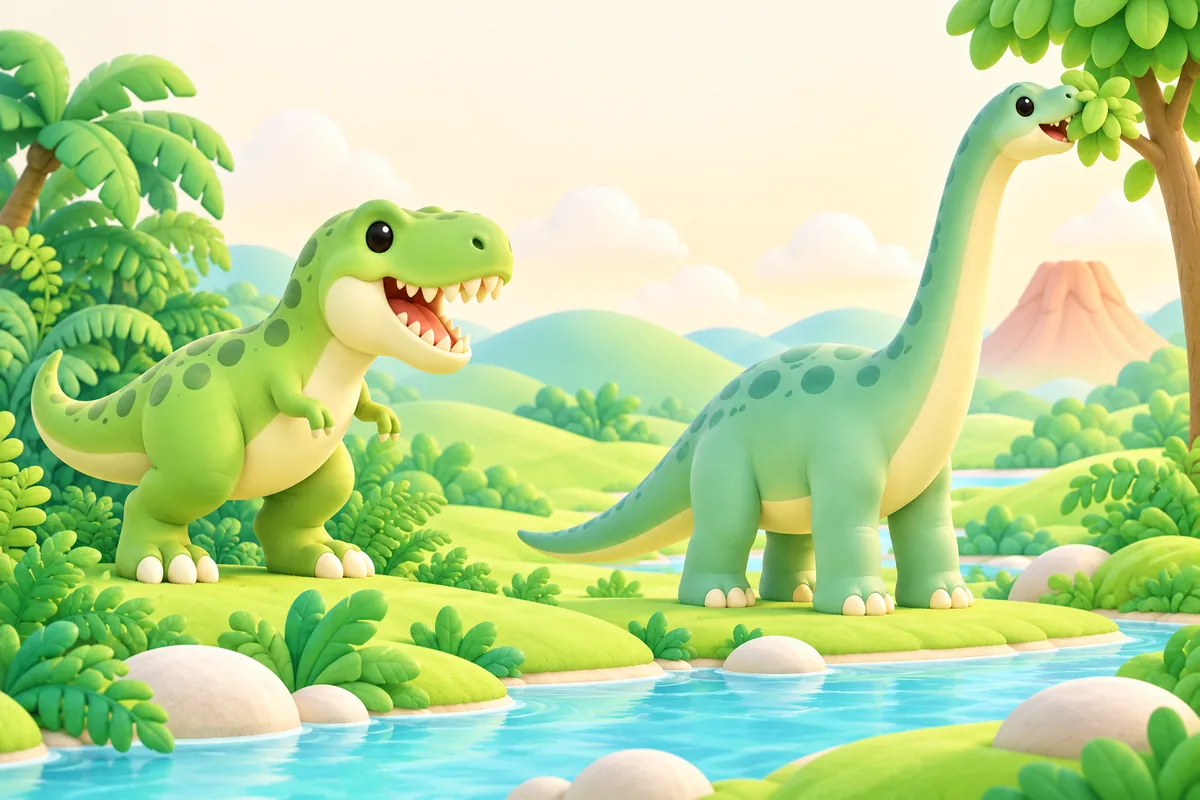 Painted picture for the question What did dinosaurs eat?