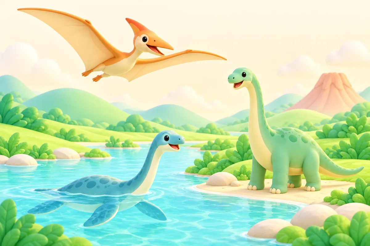 Painted picture for the question Was a pterodactyl a dinosaur?