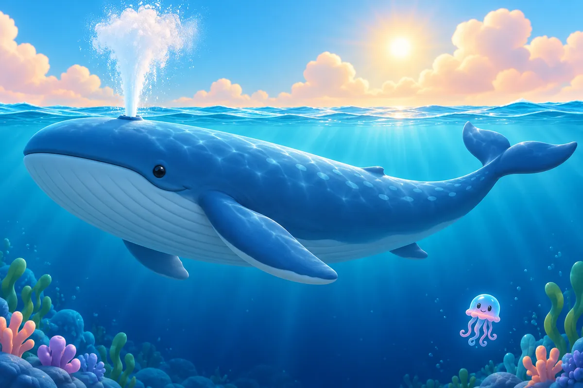 Painted picture for the question How do whales breathe?