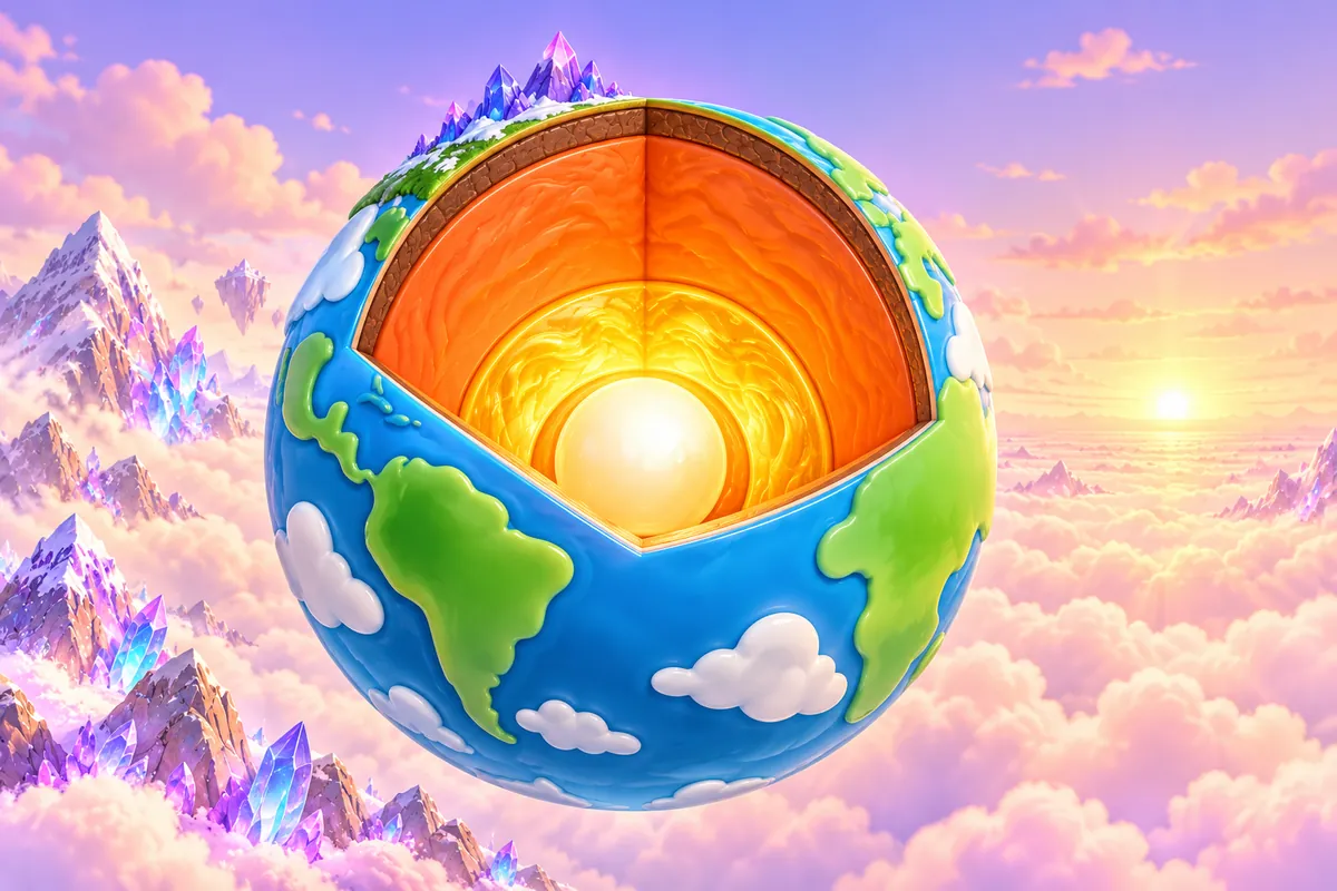 Painted picture for the question What's inside the Earth?