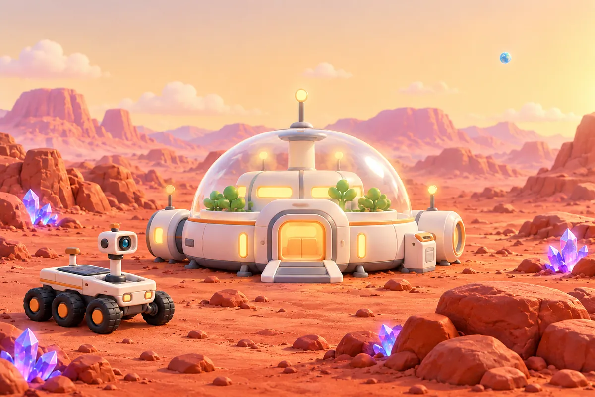 Painted picture for the question Could people live on Mars?