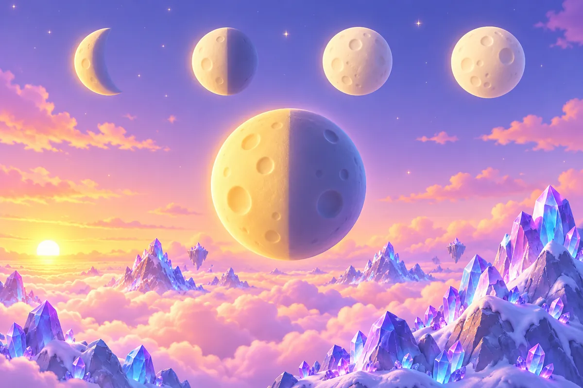 Painted picture for the question Why does the moon change shape?