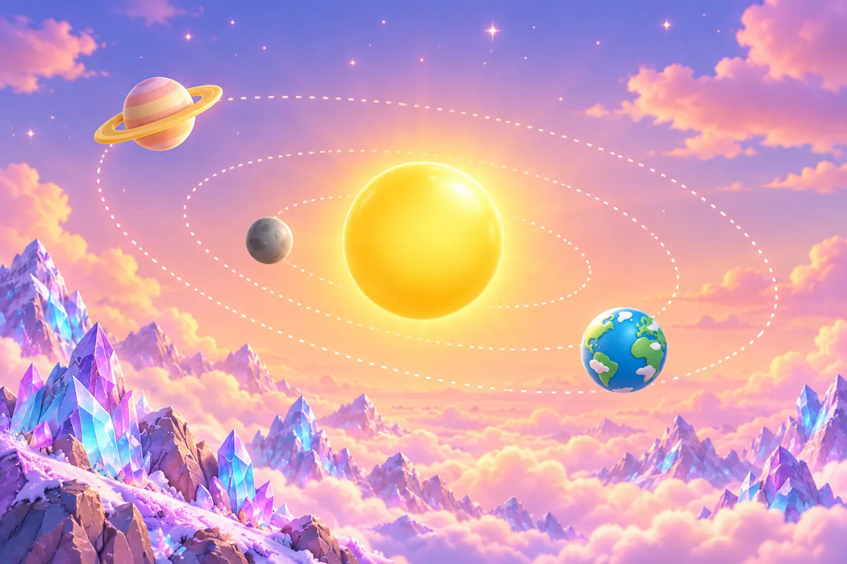 Painted picture for the question Why do the planets go around the sun?